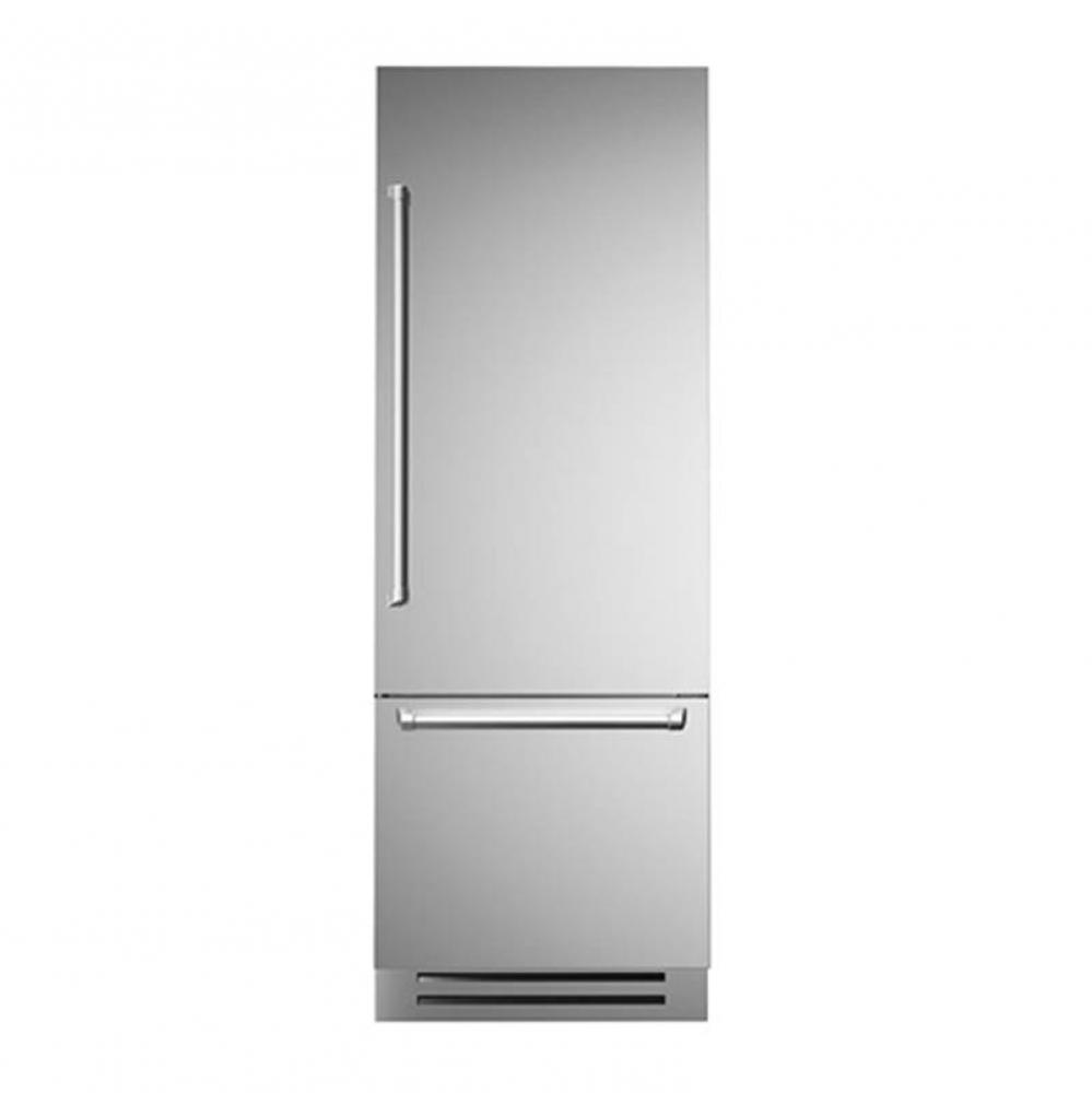 Built-In Bottom Mount Refrigerator, 30'', Right Swing, Stainless Steel Panel