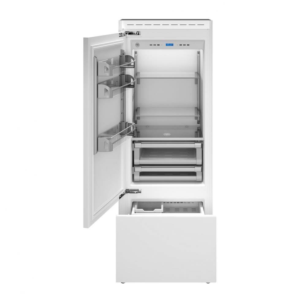 Built-In Bottom Mount Refrigerator, 30'', Left Swing, Panel Ready