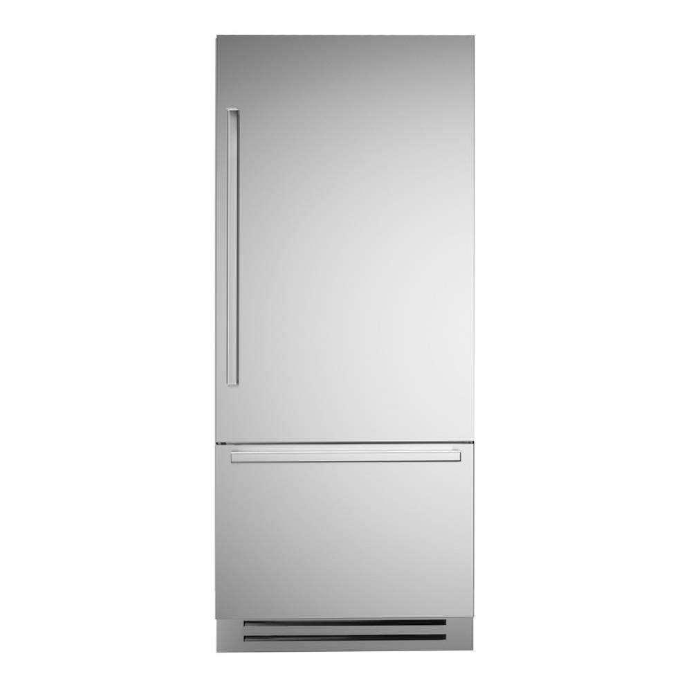 Built-In Bottom Mount Refrigerator, 36'', Right Swing, Stainless Steel Panel