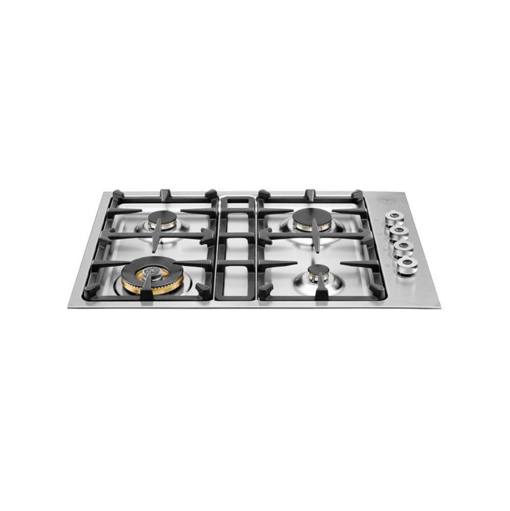 30'' Pro Series Gas Cooktop 4 Brass Burners; Metal Knobs