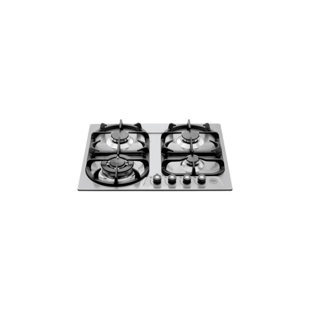 24'' Pro Series Built-In Gas Cooktop 4 Burners; Black Knobs