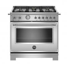 Bertazzoni HERT366GASXT - Heritage Series Range, Gas Oven, 6 Brass Burners, 36''