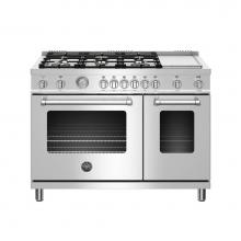 Bertazzoni MAST486GGASXT-LP - Master Series Range, Gas Oven, 6 Brass Burners Plus Griddle, 48''