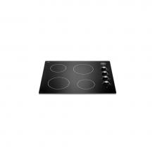Bertazzoni P244CERNE - 24'' Ceran Electric Cooktop, 4 Heating Zones; Push & Turn Black Knobs