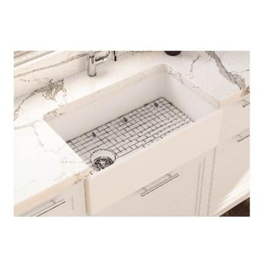 Adria Fireclay Kitchen Sink, 30'', Gloss White
