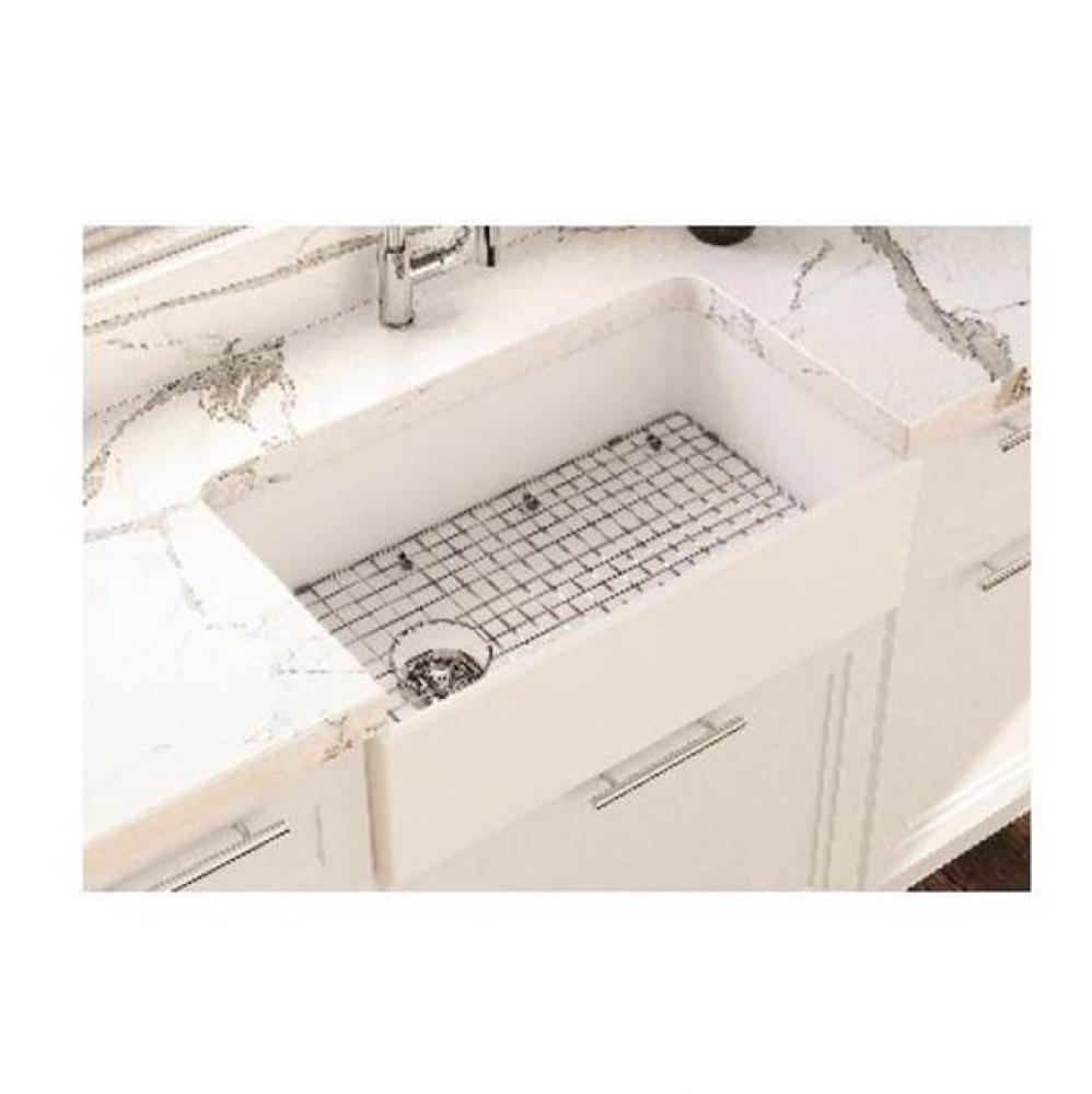 Adria Fireclay Kitchen Sink, 33'', Gloss White