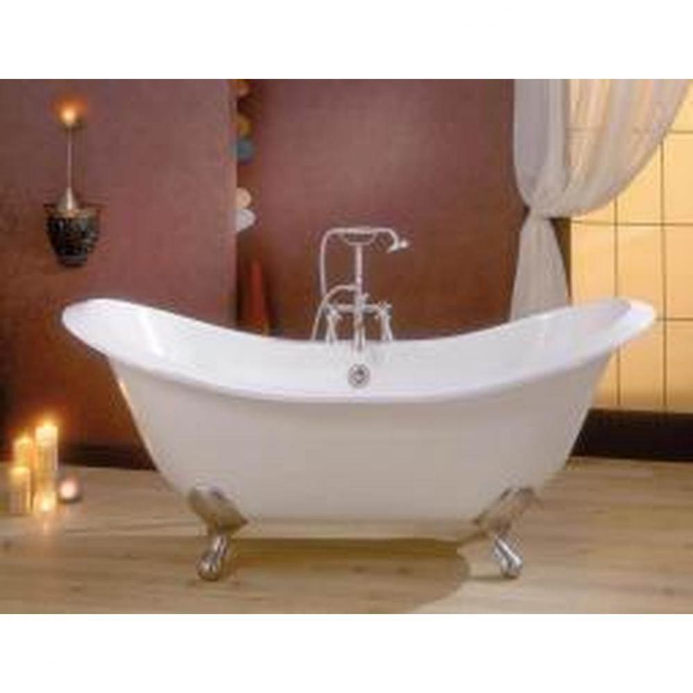 Regency Tub, 72'', White In, Custom Out, 6'' Drill, White Feet