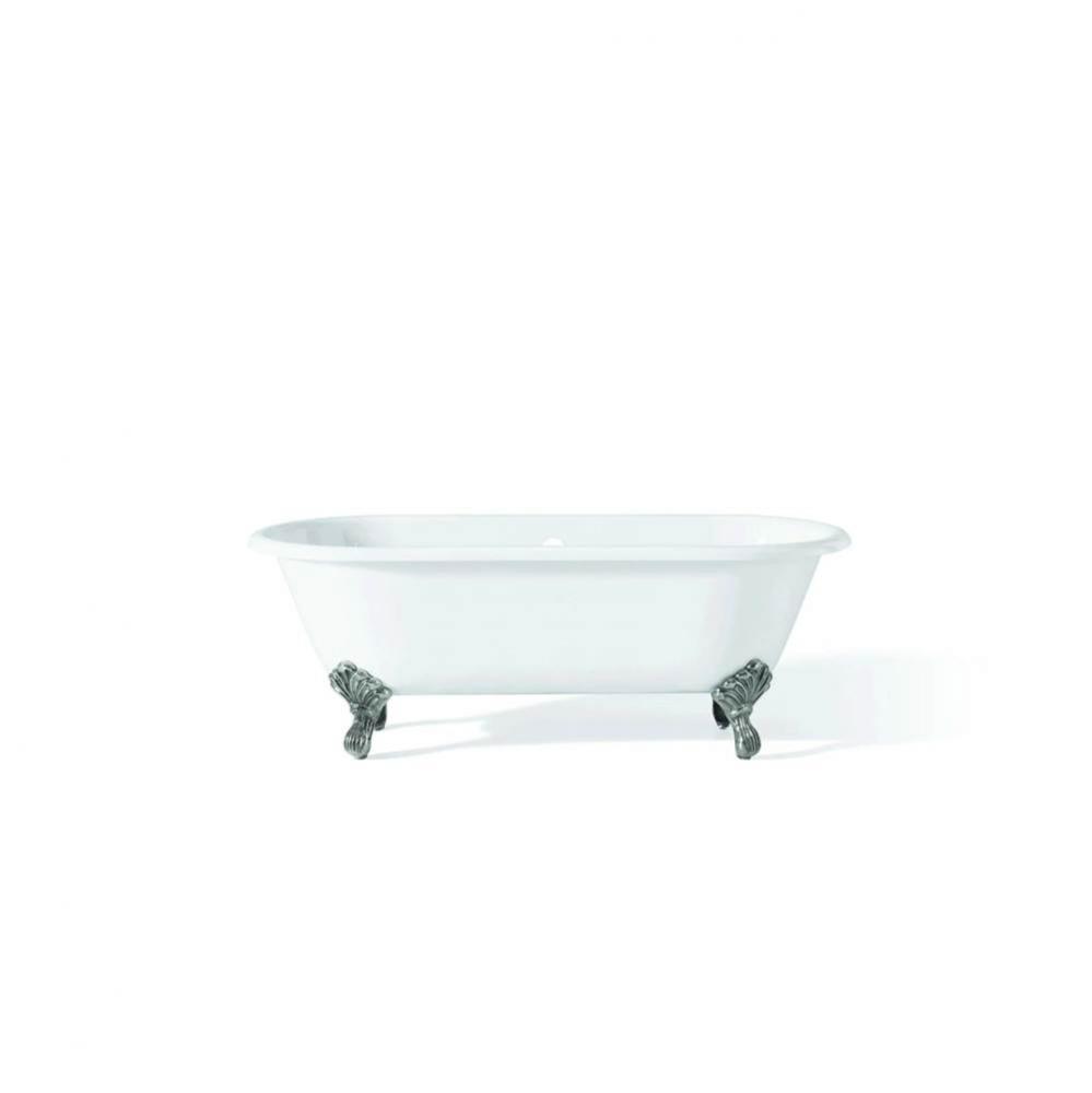 Regal Tub, 70'', White, Flat, Chrome Shaughnessy Feet