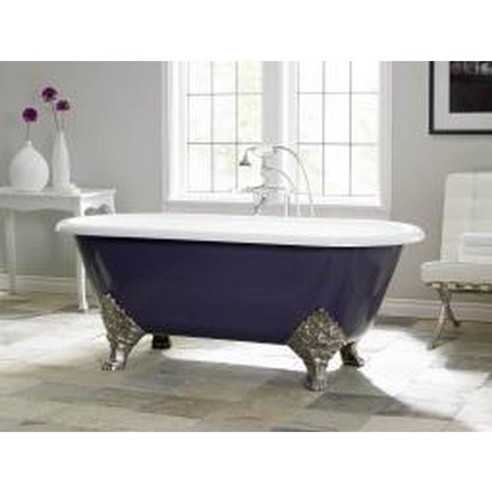 Carlton Tub, White, Flat, Antique Bronze Feet