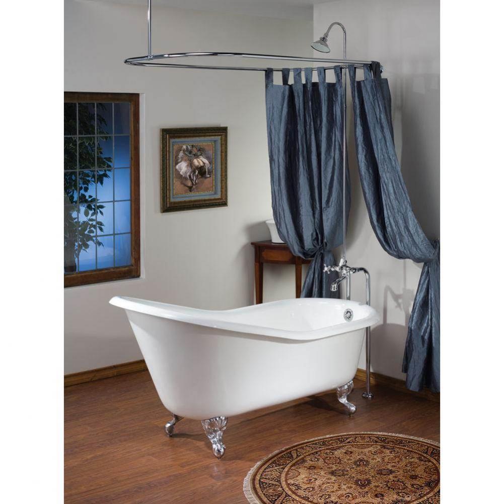 SLIPPER Cast Iron Bathtub with Continuous Rolled Rim