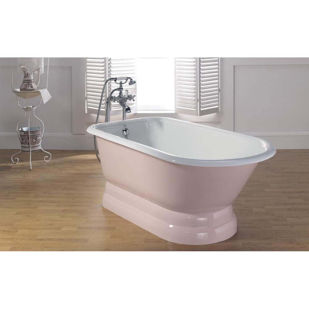 TRADITIONAL Cast Iron Bathtub with Pedestal Base and Faucet Holes