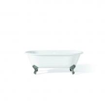 Cheviot Products Canada 2170-WW-0-CH - Regal Tub, 68'', White, Flat, Chrome Shaughnessy Feet