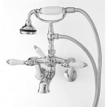 Cheviot Products Canada 5100-CH-LEV - 5100 SERIES Wall-Mount Tub Filler - Lever Handles - Porcelain Accents