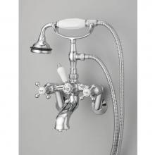Cheviot Products Canada 5100-CH - 5100 SERIES Wall-Mount Tub Filler - Cross Handles - Porcelain Accents