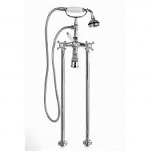 Cheviot Products Canada 5102/3965-CH - 5100 SERIES Free-Standing Tub Filler - Cross Handles - Porcelain Accents