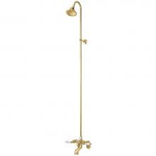 Cheviot Products Canada 5158-PB-LEV - 5100 SERIES Tub Filler with Overhead Shower - Lever Handles