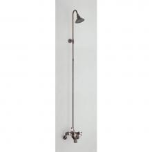 Cheviot Products Canada 5158-PB - 5100 SERIES Tub Filler with Overhead Shower - Cross Handles