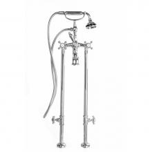 Cheviot Products Canada 5117/3970-BK-LEV - 5100 SERIES Free-Standing Tub Filler with Stop Valves - Lever Handles - Metal Accents