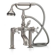 Cheviot Products Canada 5127-BK-LEV - 5100 SERIES Extra-Tall Deck-Mount Tub Filler - Lever Handles - Metal Accents