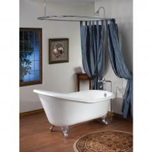 Cheviot Products Canada 2132-WC-PB - SLIPPER Cast Iron Bathtub with Continuous Rolled Rim