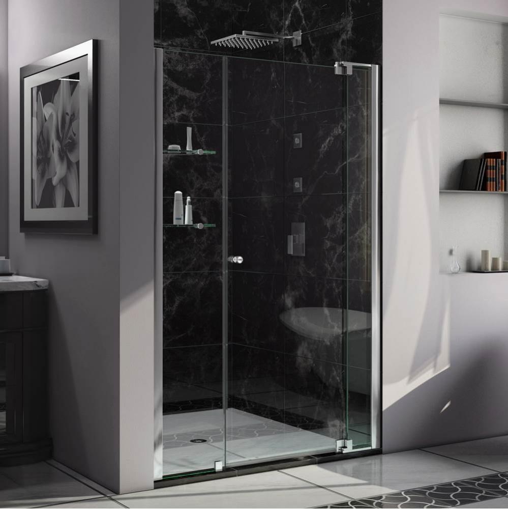 DreamLine Allure 46-47 in. W x 73 in. H Frameless Pivot Shower Door in Chrome