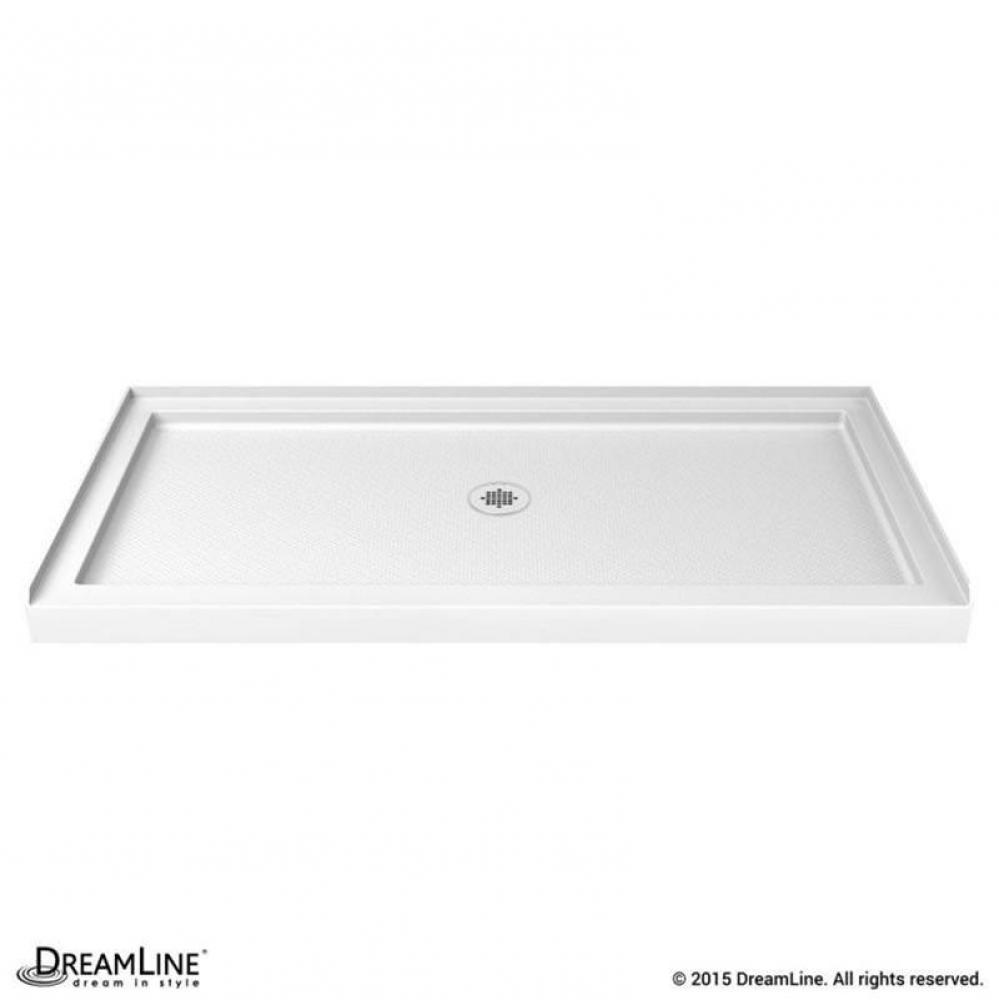 DreamLine SlimLine 30 in. D x 60 in. W x 2 3/4 in. H Center Drain Single Threshold Shower Base in