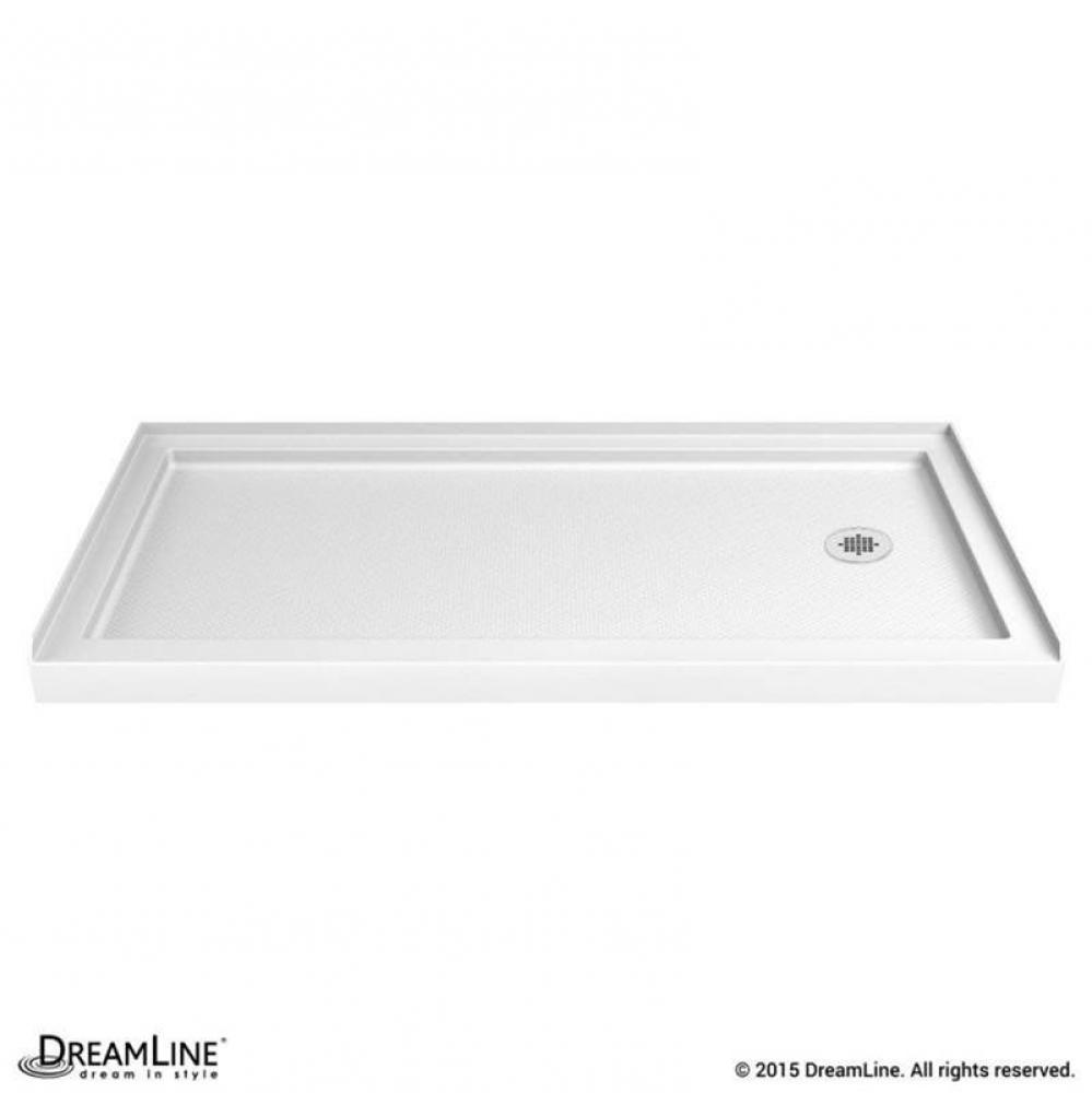 DreamLine SlimLine 30 in. D x 60 in. W x 2 3/4 in. H Right Drain Single Threshold Shower Base in W