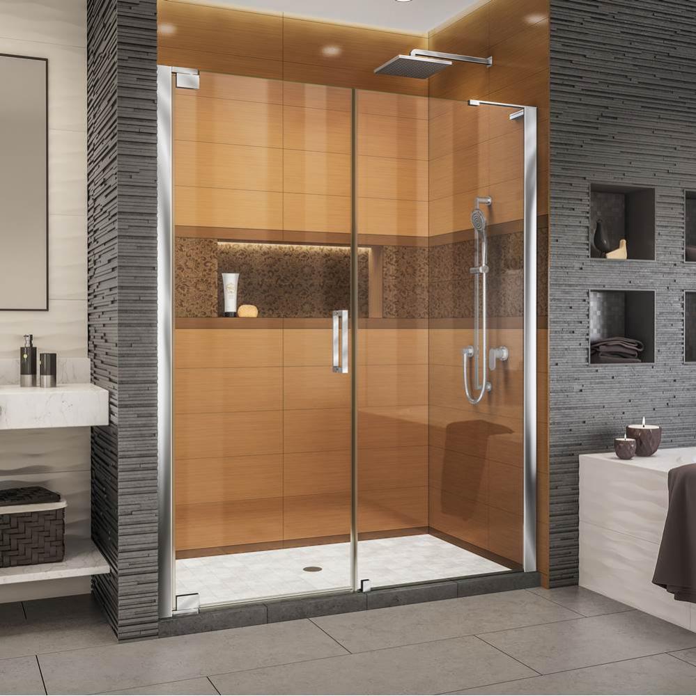 DreamLine Elegance-LS 60 1/4 - 62 1/4 in. W x 72 in. H Frameless Pivot Shower Door in Chrome