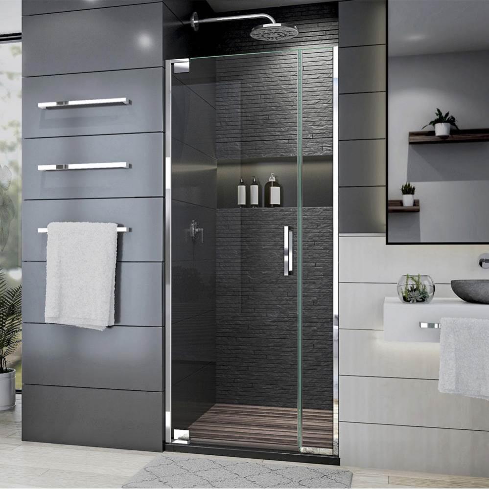 DreamLine Elegance Plus 30-30 3/4 in. W x 72 in. H Frameless Pivot Shower Door in Chrome