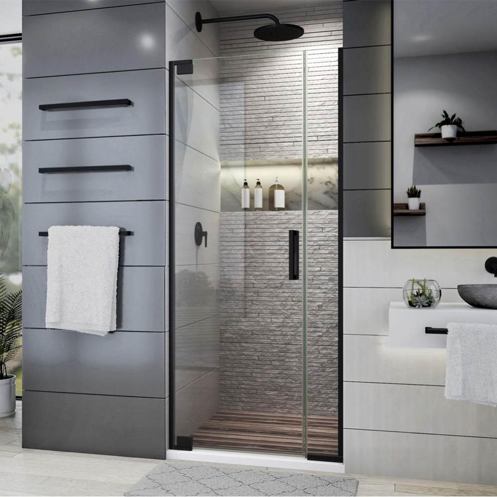 DreamLine Elegance Plus 30-30 3/4 in. W x 72 in. H Frameless Pivot Shower Door in Satin Black