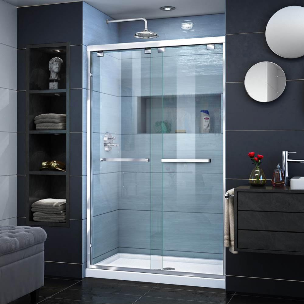 DreamLine Encore 44-48 in. W x 76 in. H Semi-Frameless Bypass Shower Door in Chrome