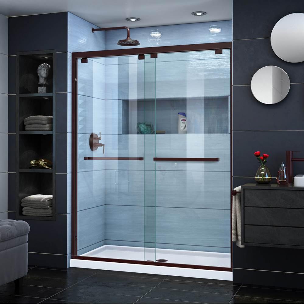 DreamLine Encore 32 in. D x 54 in. W x 78 3/4 in. H Bypass Shower Door in Oil Rubbed Bronze and Ce