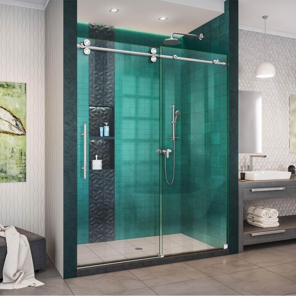 DreamLine Enigma-XO 50-54 in. W x 76 in. H Fully Frameless Sliding Shower Door in Polished Stainle