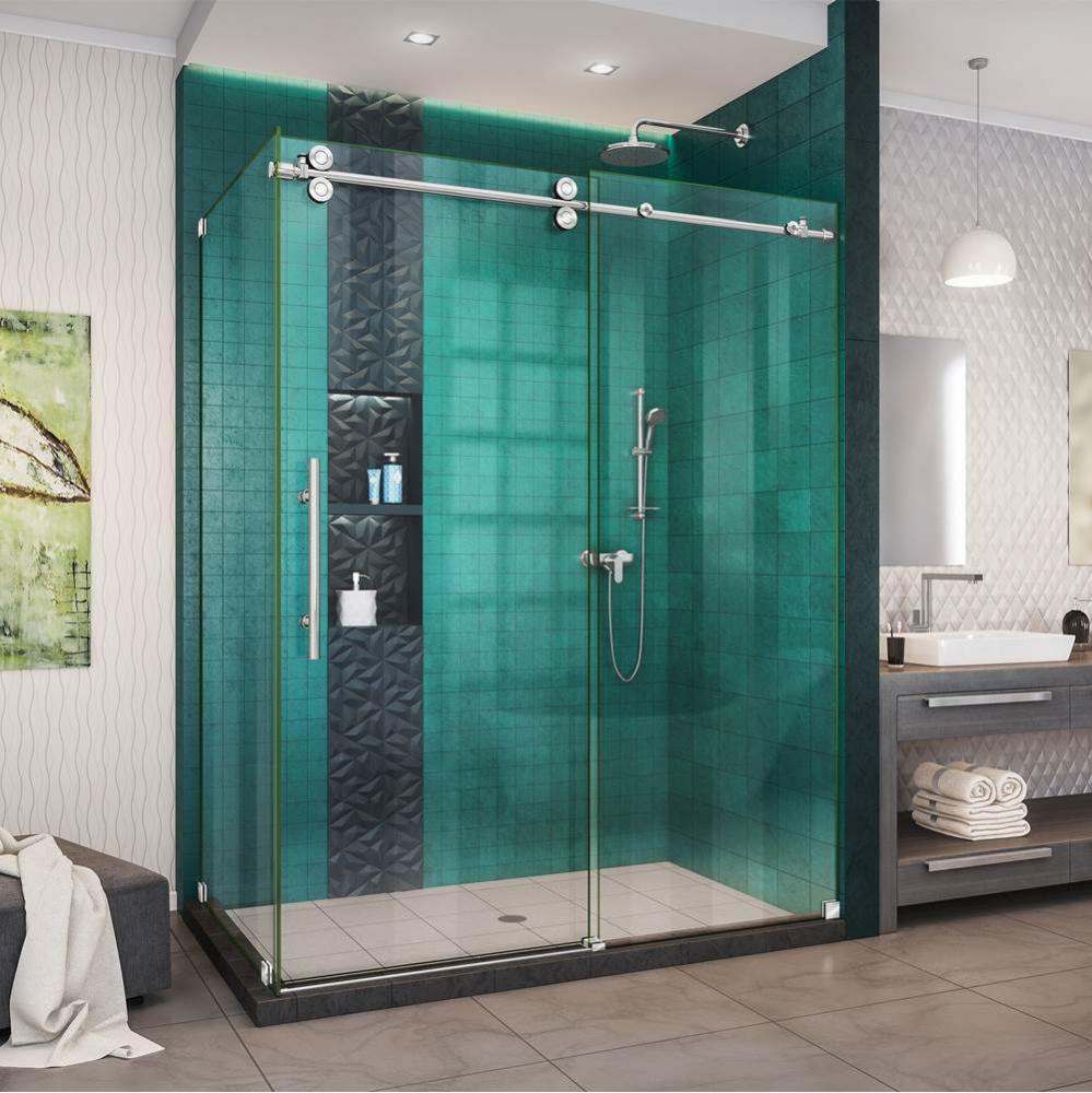 DreamLine Enigma-XO 32 1/2 in. D x 56 3/8-60 3/8 in. W x 76 in. H Frameless Shower Enclosure in Po