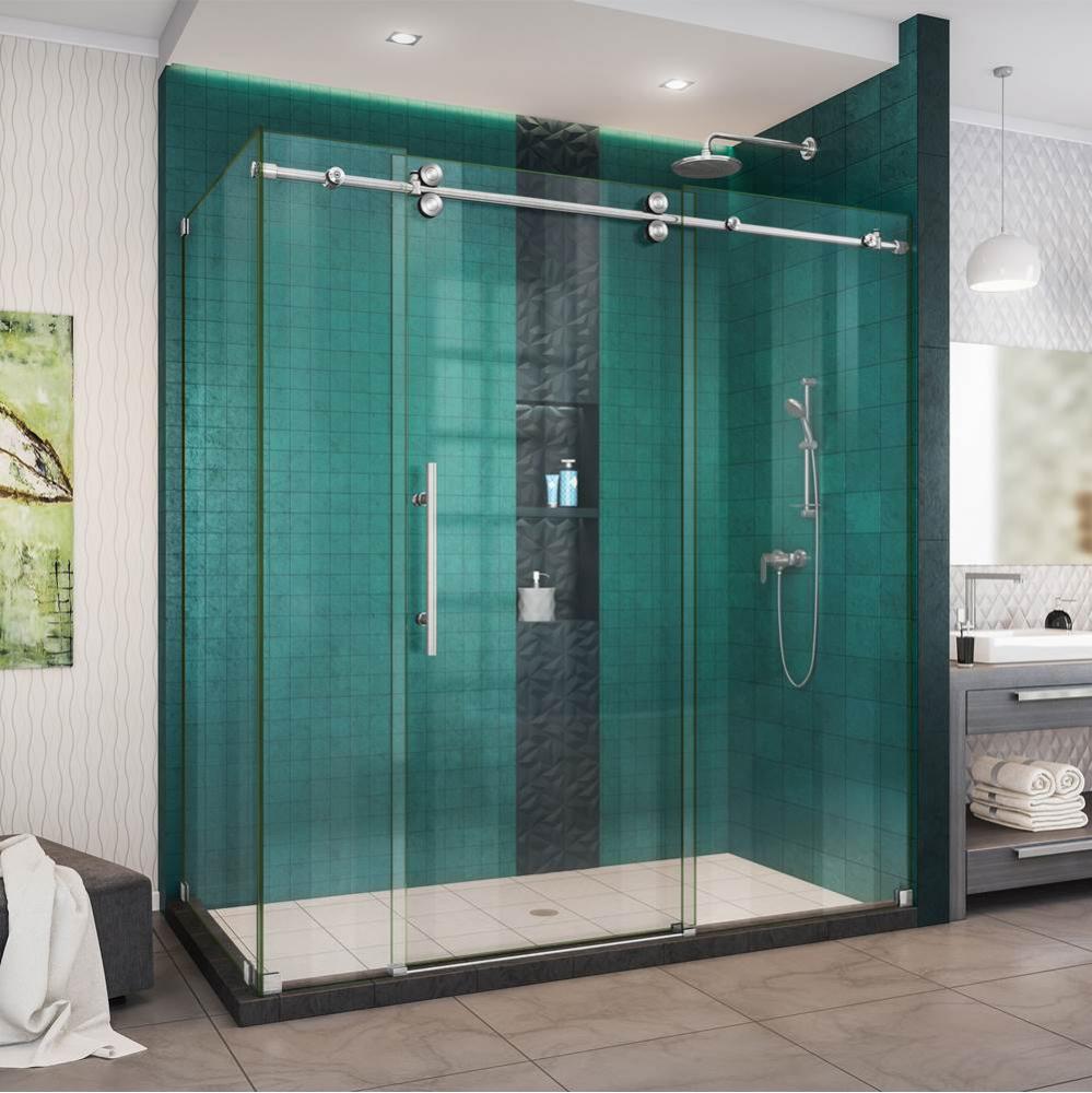 DreamLine Enigma-XO 32 1/2 in. D x 68 3/8-72 3/8 in. W x 76 in. H Frameless Shower Enclosure in Br