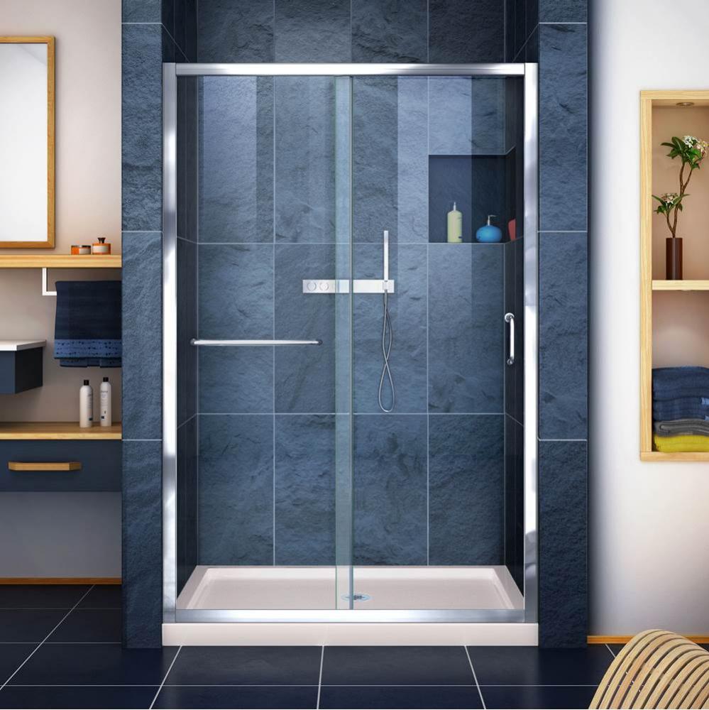 DreamLine Infinity-Z 36 in. D x 48 in. W x 74 3/4 in. H Clear Sliding Shower Door in Chrome and Ce