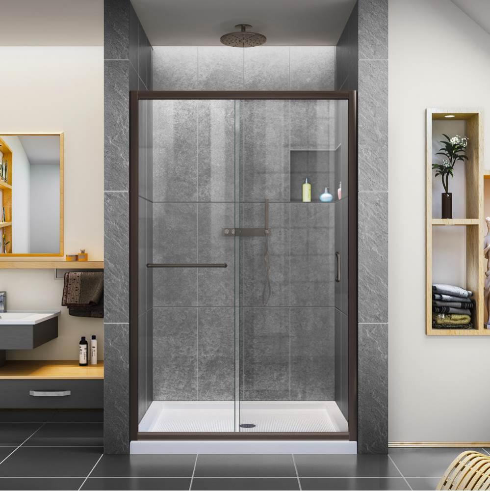 DreamLine Infinity-Z 36 in. D x 48 in. W x 74 3/4 in. H Clear Sliding Shower Door in Oil Rubbed Br