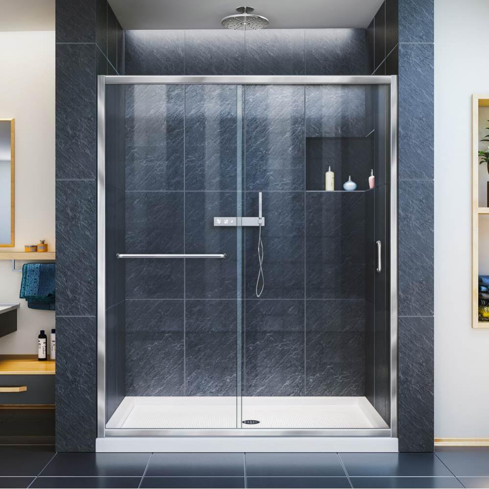 DreamLine Infinity-Z 36 in. D x 60 in. W x 74 3/4 in. H Clear Sliding Shower Door in Chrome and Ce