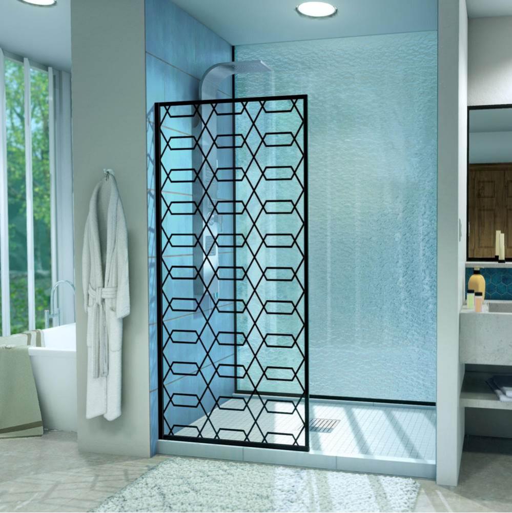 DreamLine Linea Maze 34 in. W x 72 in. H Single Panel Frameless Shower Door, Open Entry Design in