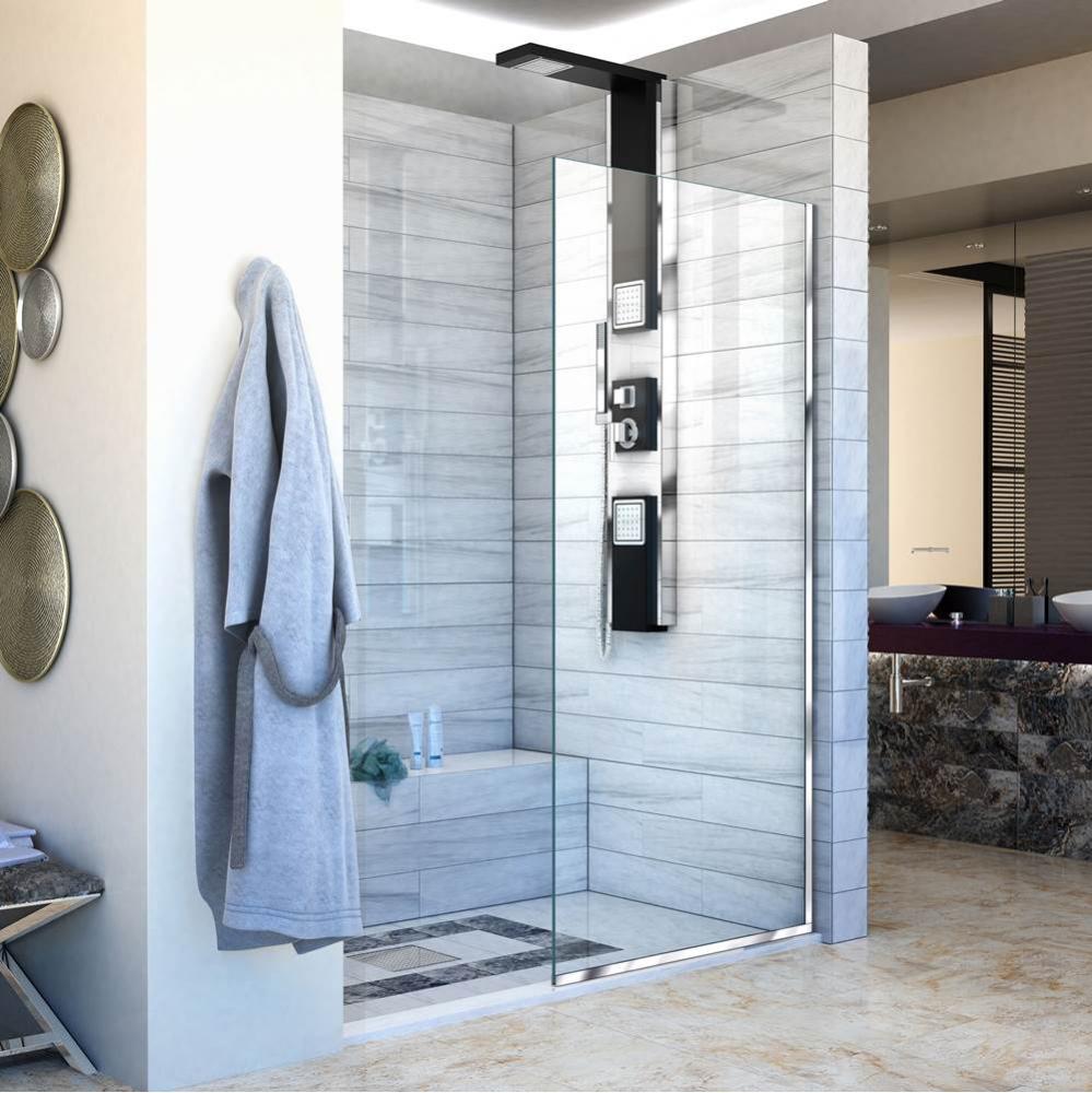 DreamLine Linea Single Panel Frameless Shower Screen 34 in. W x 72 in. H, Open Entry Design in Chr