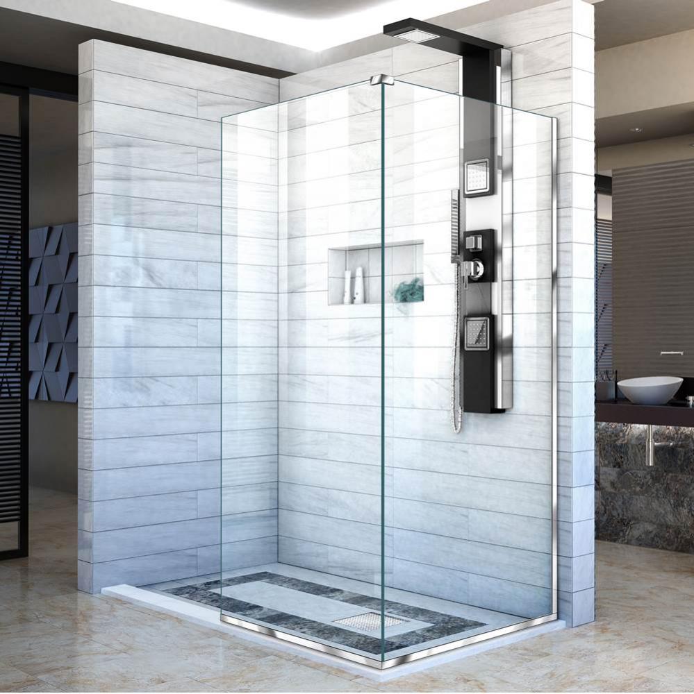 DreamLine Linea Two Adjacent Frameless Shower Screens 34 in. and 30 in. W x 72 in. H, Open Entry D