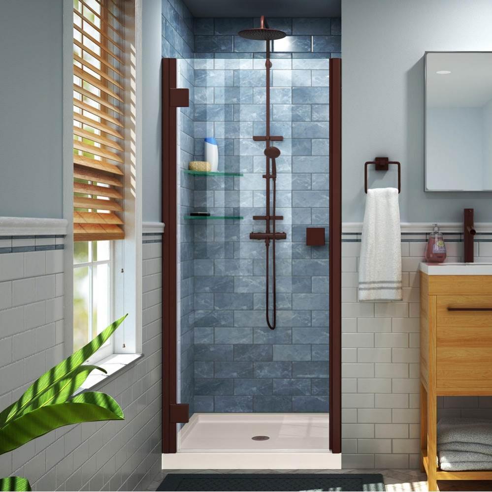 DreamLine Lumen 36 in. D x 42 in. W by 74 3/4 in. H Hinged Shower Door in Oil Rubbed Bronze with B