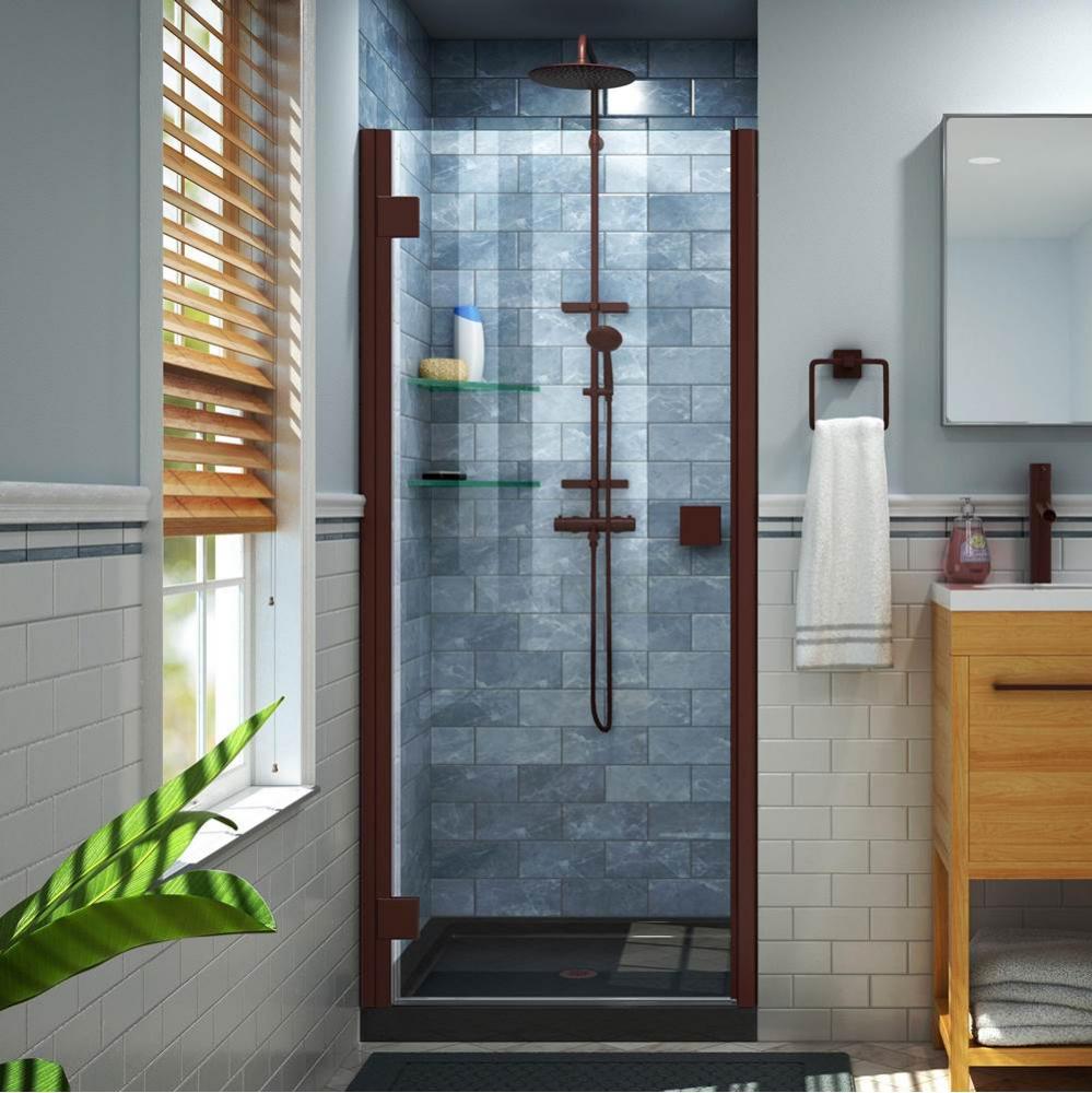 DreamLine Lumen 36 in. D x 42 in. W by 74 3/4 in. H Hinged Shower Door in Oil Rubbed Bronze with B