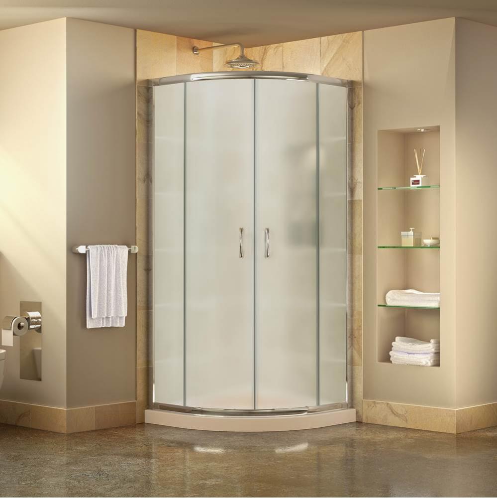 DreamLine Prime 36 in. D x 36 in. W x 74 3/4 in. H Frosted Framed Sliding Shower Enclosure in Chro