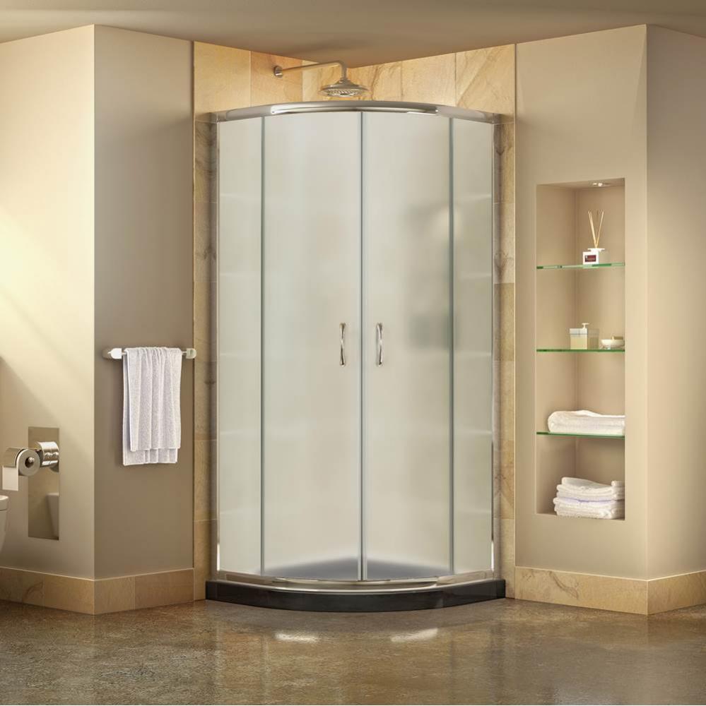 DreamLine Prime 38 in. D x 38 in. W x 74 3/4 in. H Frosted Framed Sliding Shower Enclosure in Chro