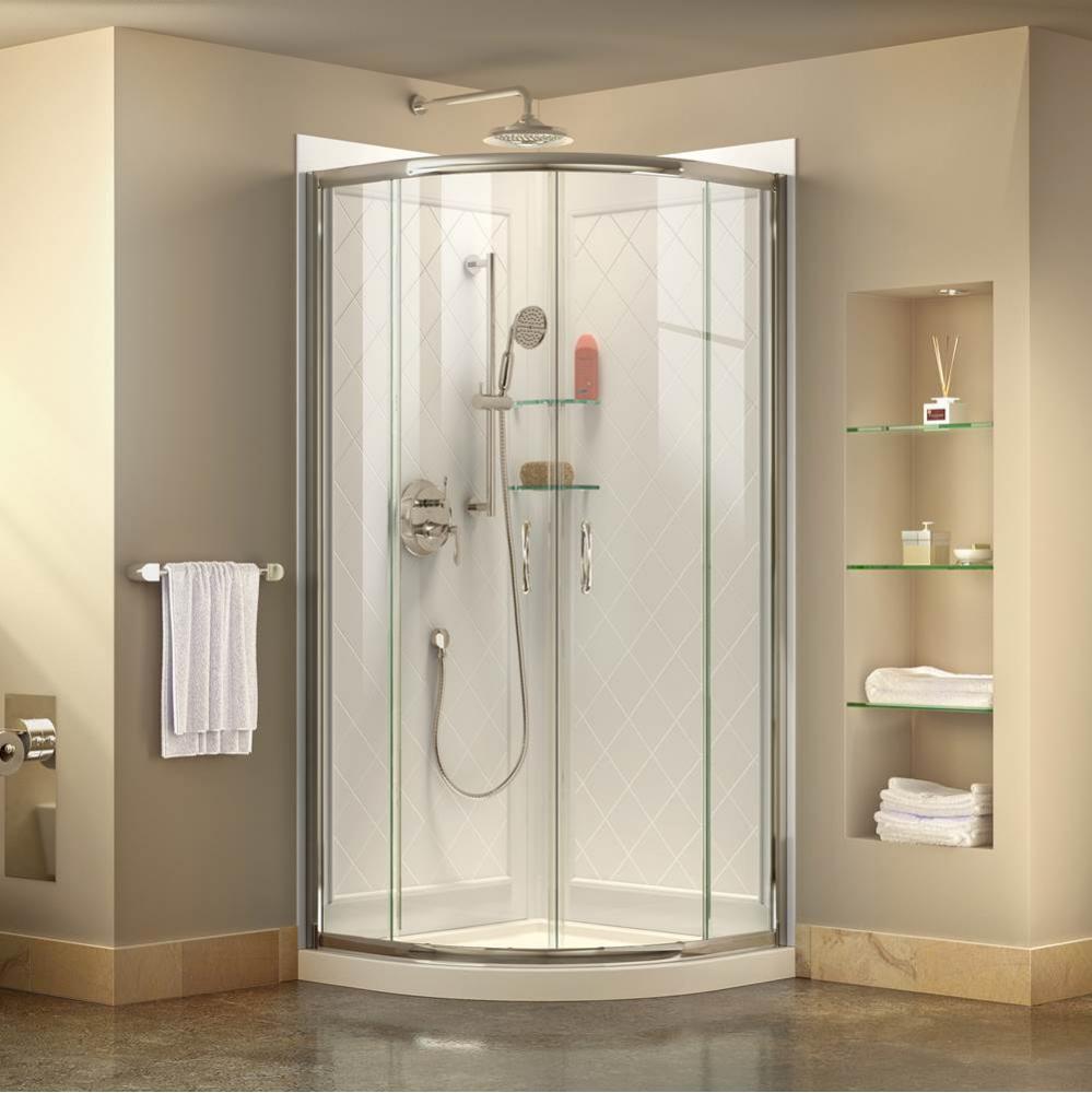 DreamLine Prime 38 in. D x 38 in. W x 76 3/4 in. H Clear Sliding Shower Enclosure in Chrome with W
