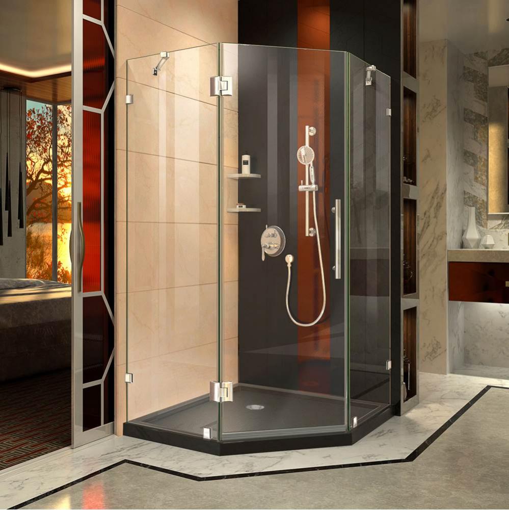 DreamLine Prism Lux 42 in. D x 42 in. W x 74 3/4 in. H Hinged Shower Enclosure in Chrome with Corn