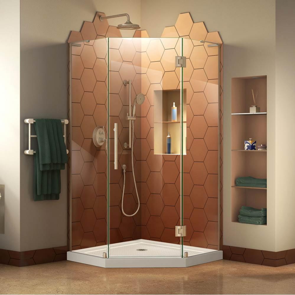 DreamLine Prism Plus 36 in. D x 36 in. W x 74 3/4 in. H Hinged Shower Enclosure in Brushed Nickel