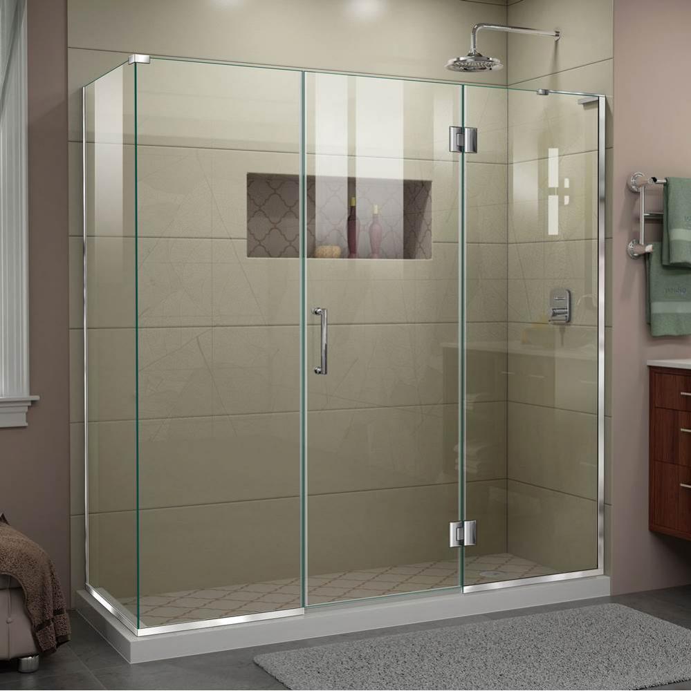 DreamLine Unidoor-X 70 in. W x 34 3/8 in. D x 72 in. H Frameless Hinged Shower Enclosure in Chrome