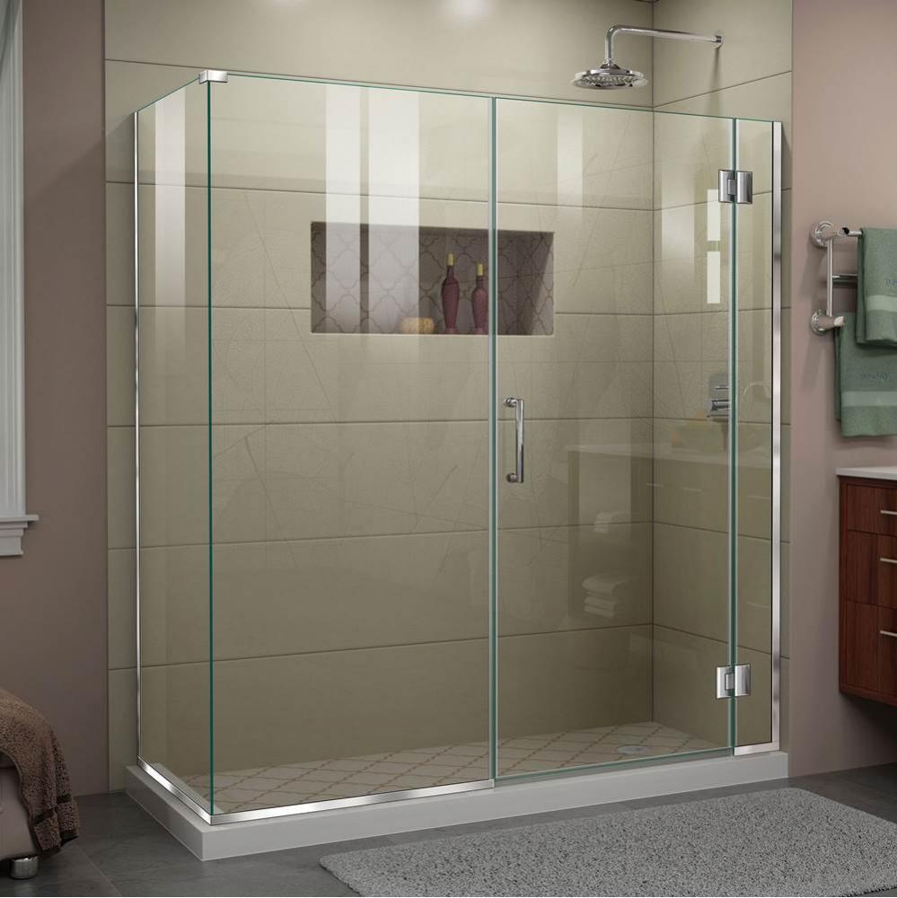 DreamLine Unidoor-X 64 1/2 in. W x 30 3/8 in. D x 72 in. H Frameless Hinged Shower Enclosure in Ch